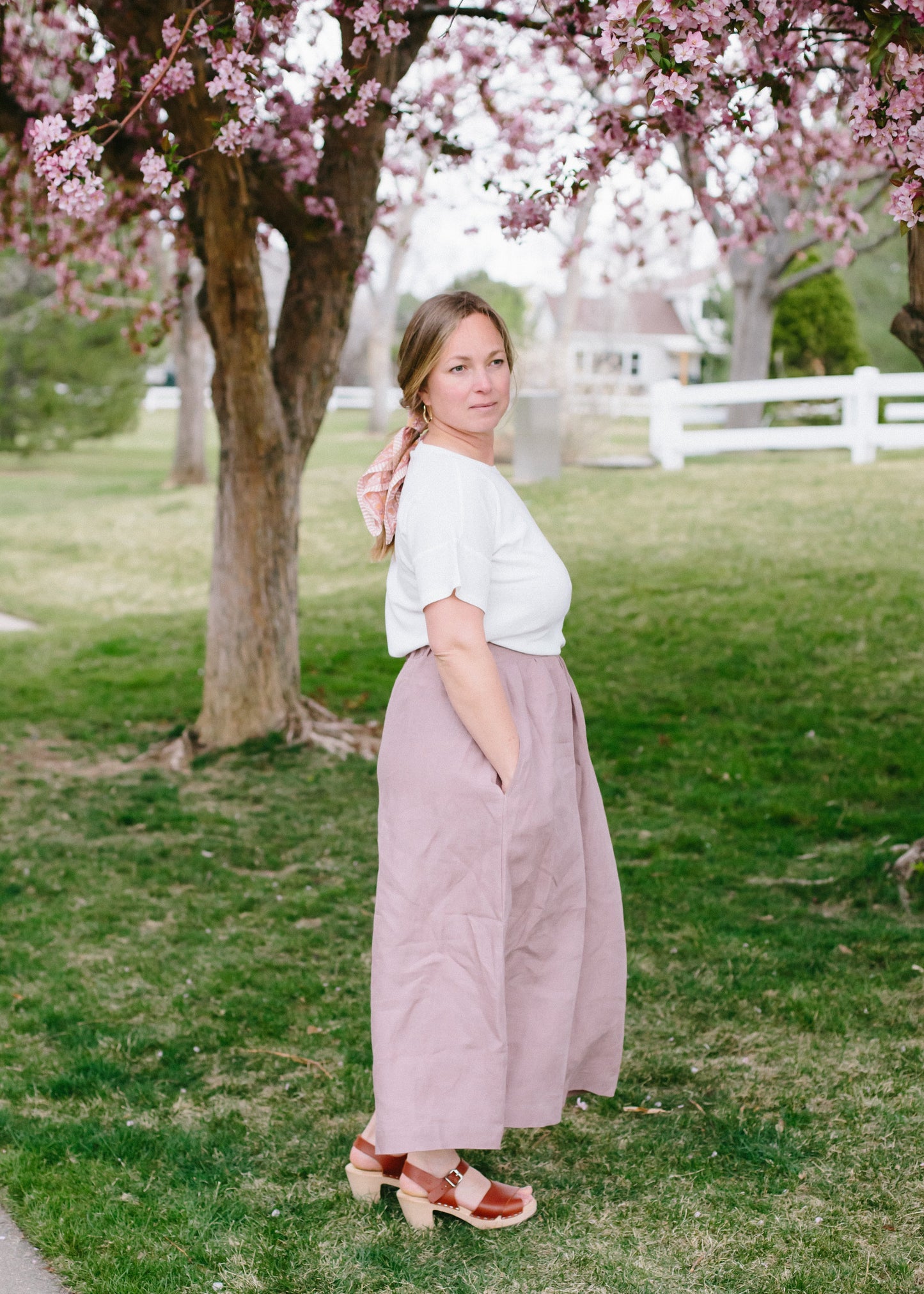 The Sophia Linen Maxi Skirt // Faded Rose