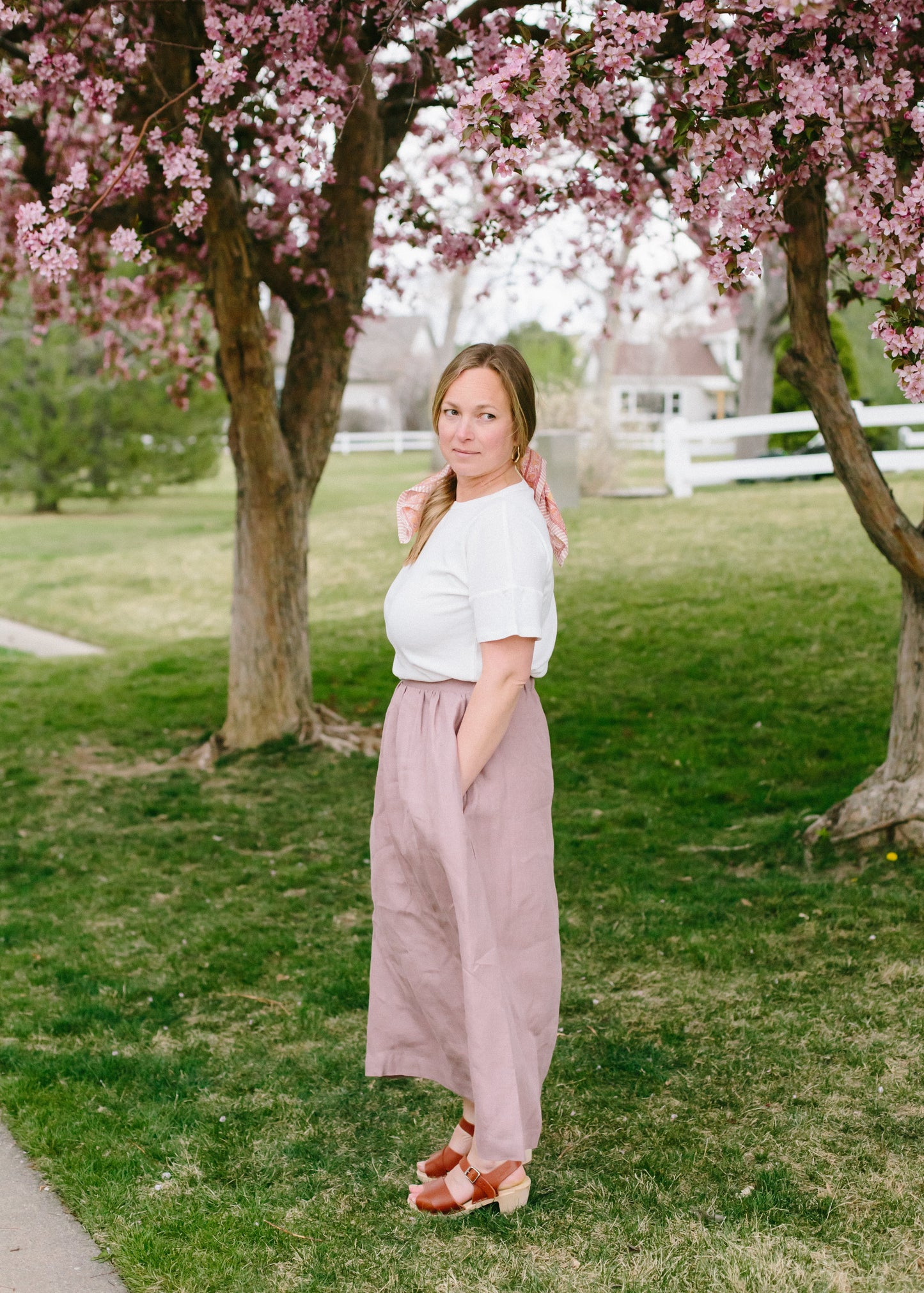 The Sophia Linen Maxi Skirt // Faded Rose