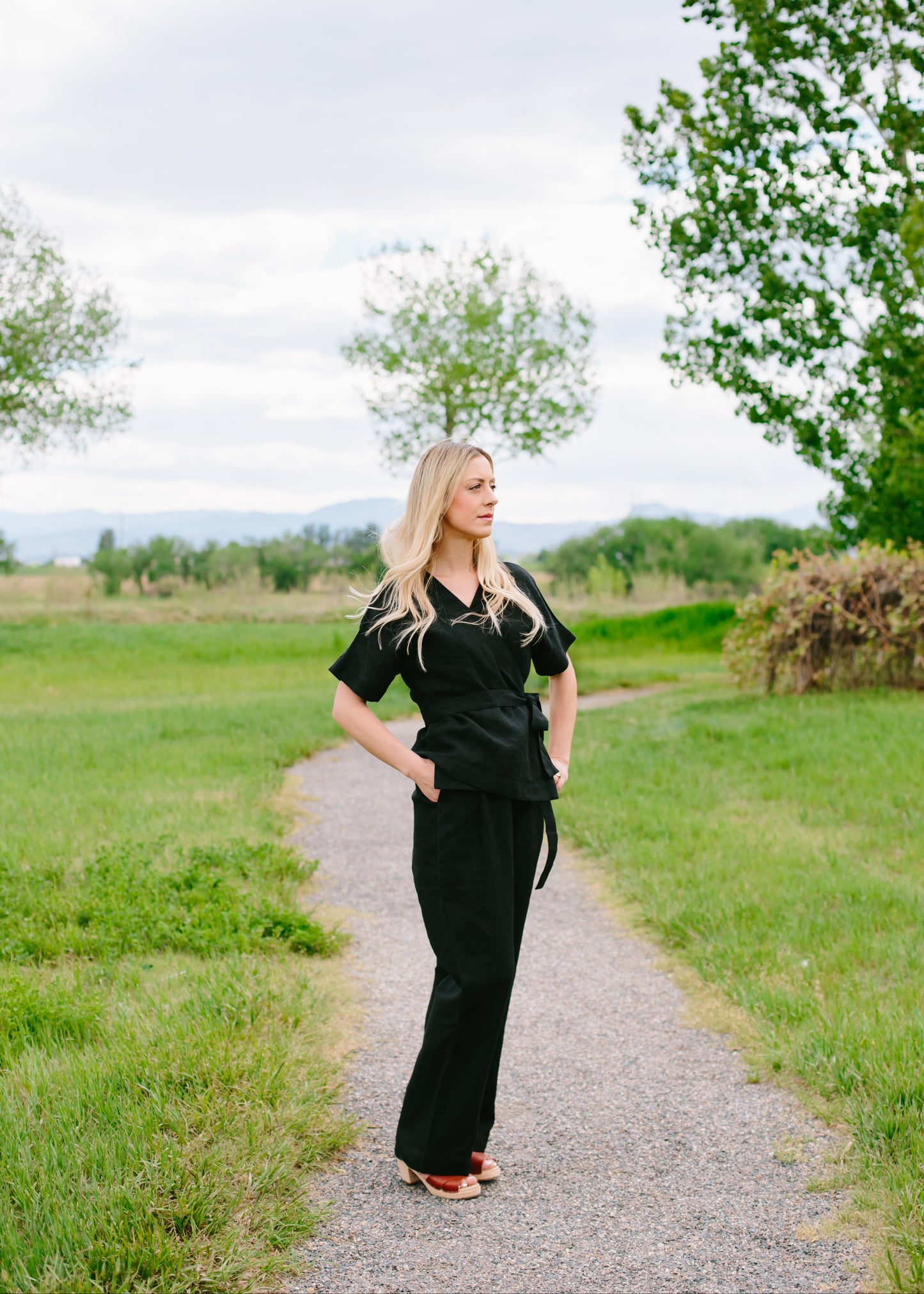 The Lila Kimono Wrap Top // Noir Black