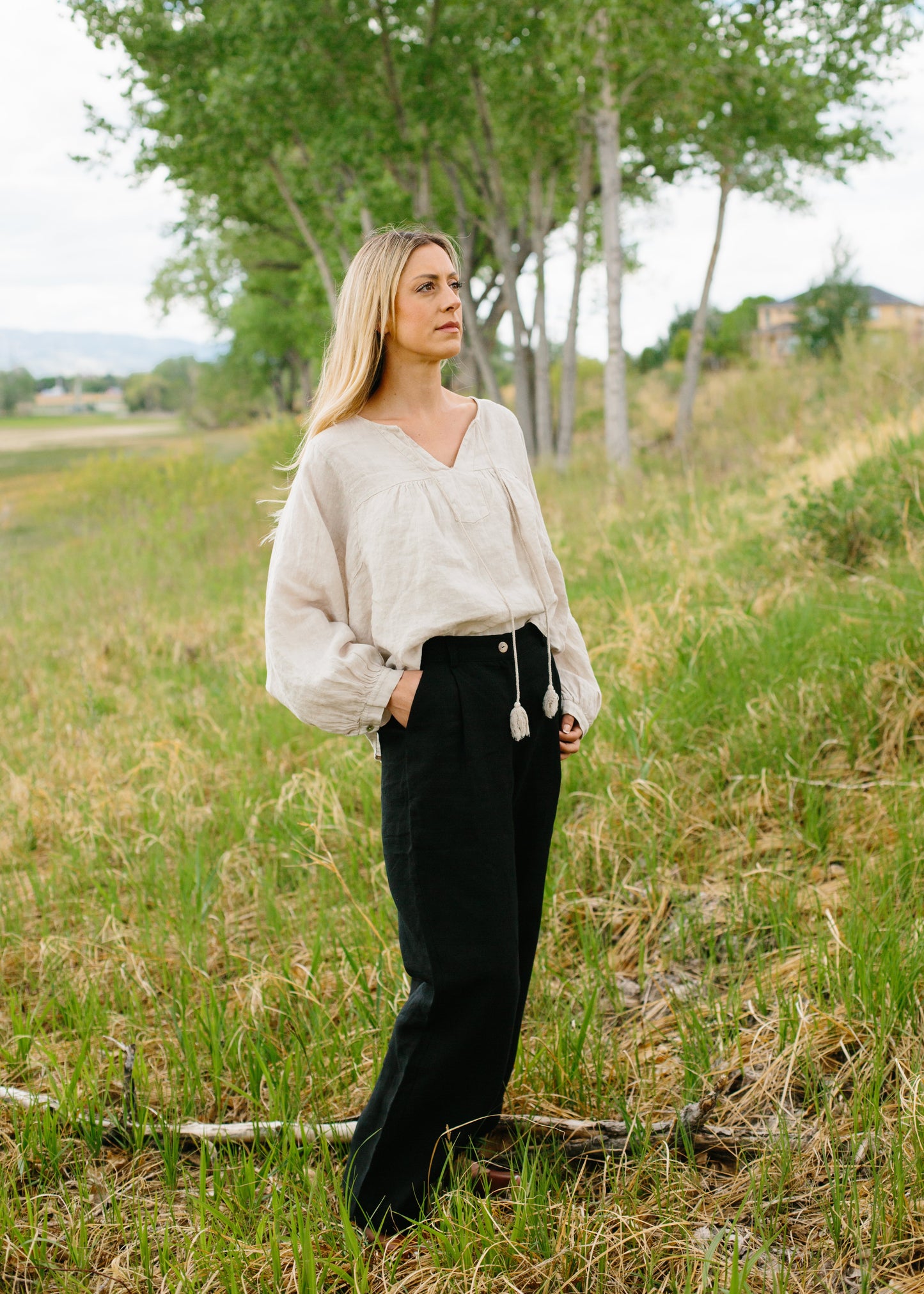 The Lotus Linen Pants // Noir Black