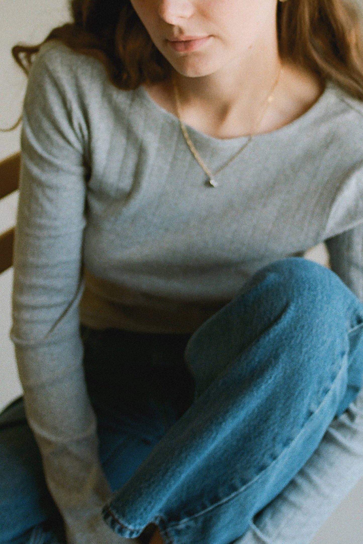 The Nephele Textured Long Sleeve // Heather Grey