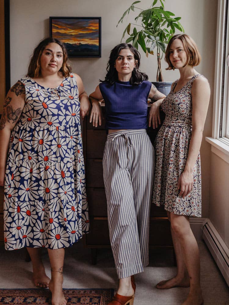 Emmy Drawstring Pant Pinstripe Blue