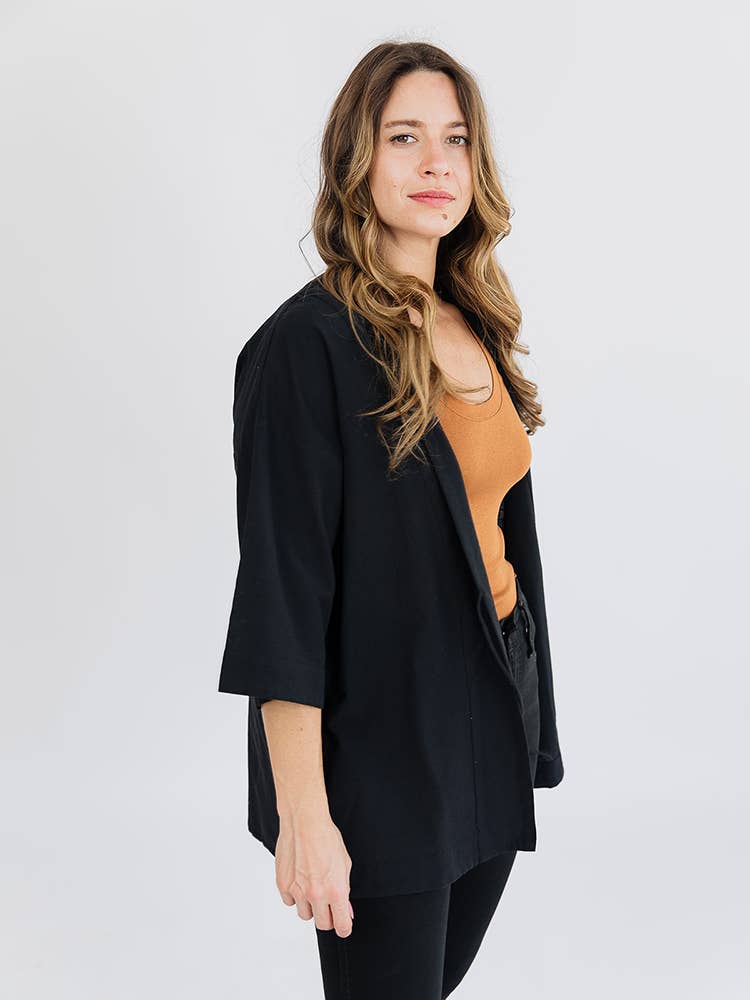 Tie Front Jacket Black