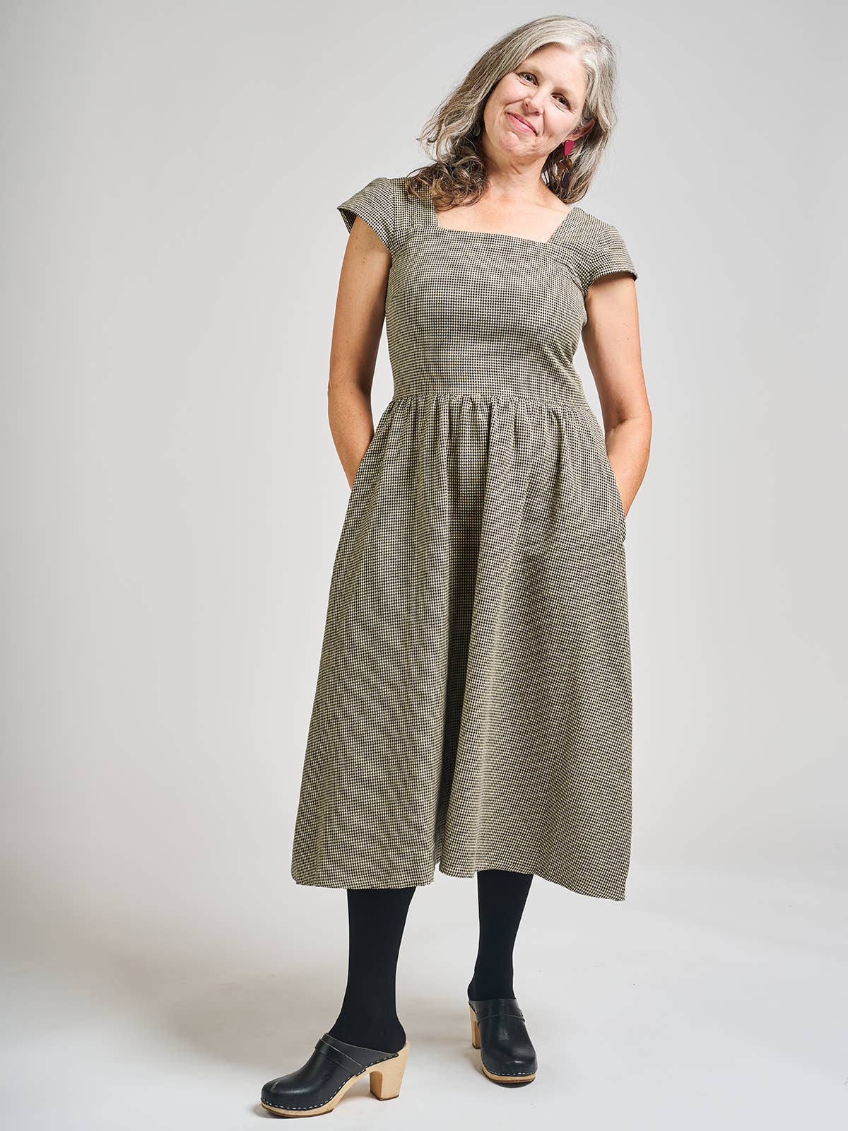 Rupi Midi Dress Houndstooth