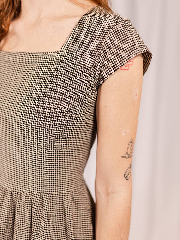 Rupi Midi Dress Houndstooth