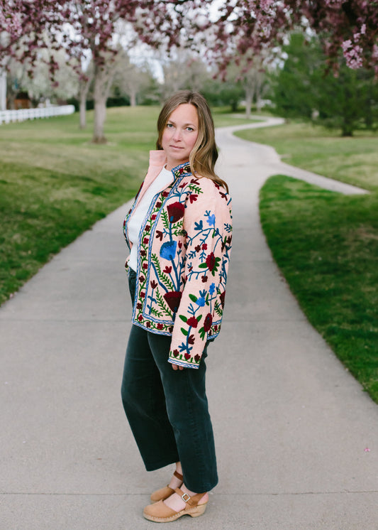 The Dozi Floral Jacket // Blush
