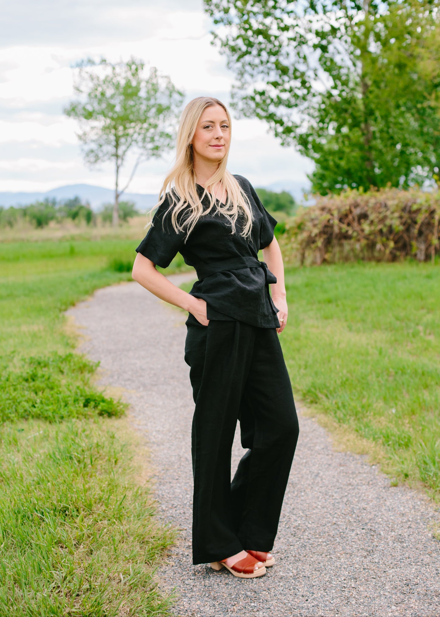 The Lila Kimono Wrap Top // Noir Black