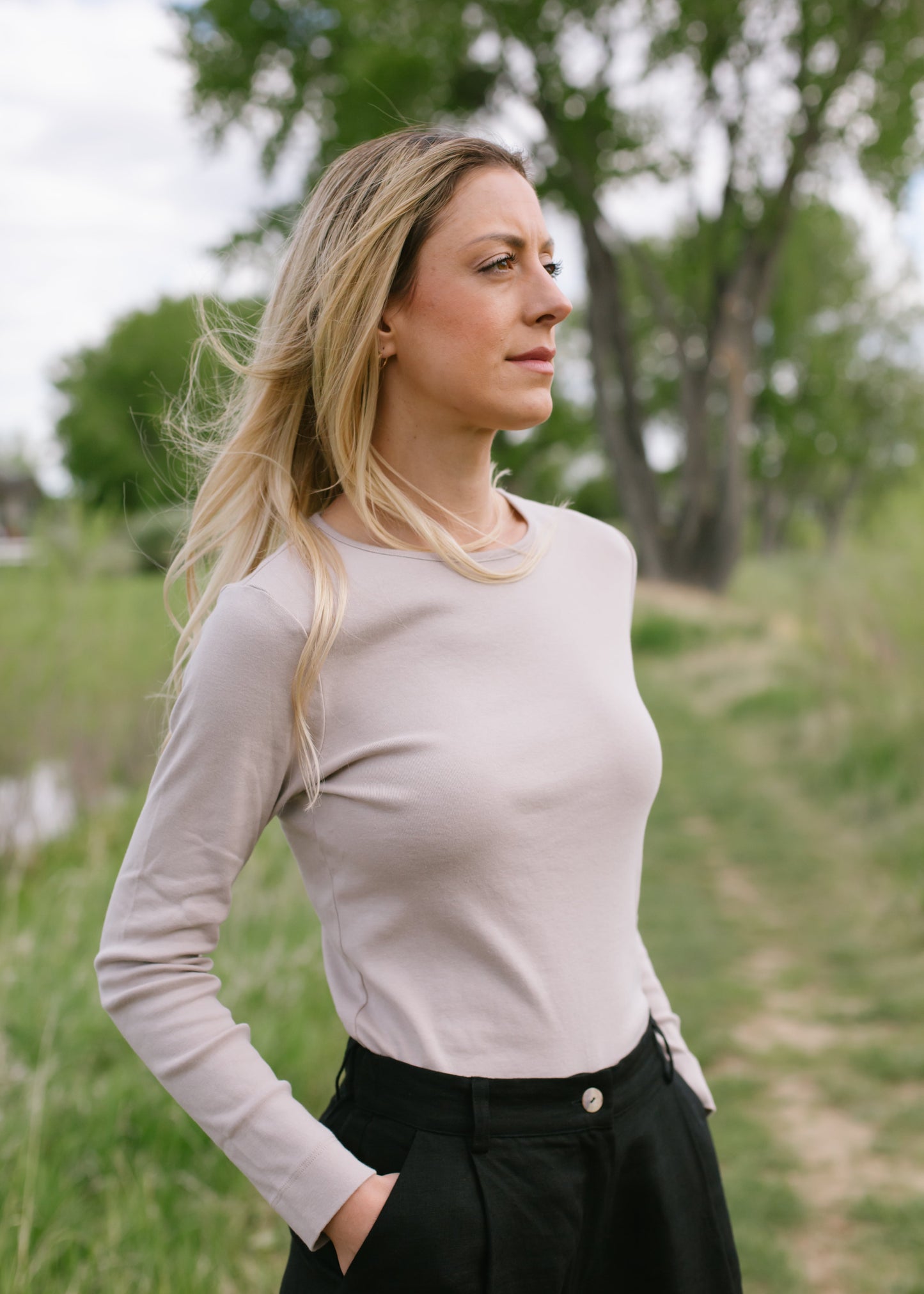 The Malie Long Sleeve Tee // Oyster