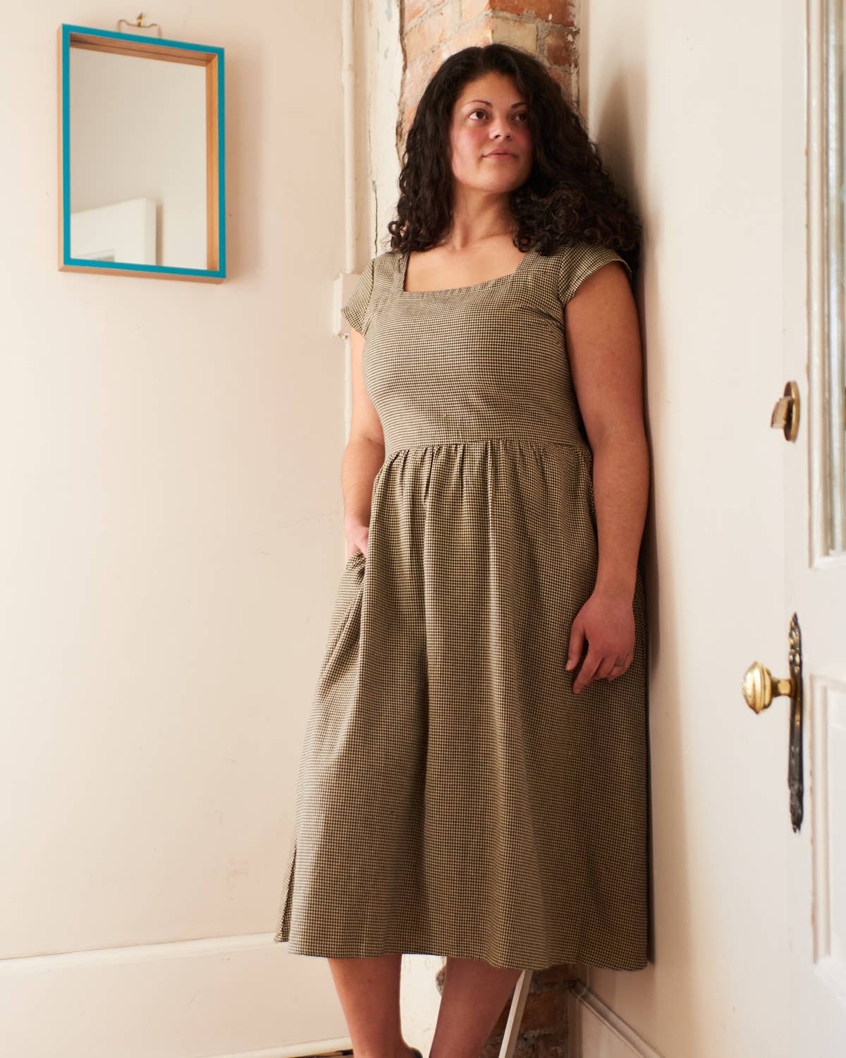 Rupi Midi Dress Houndstooth