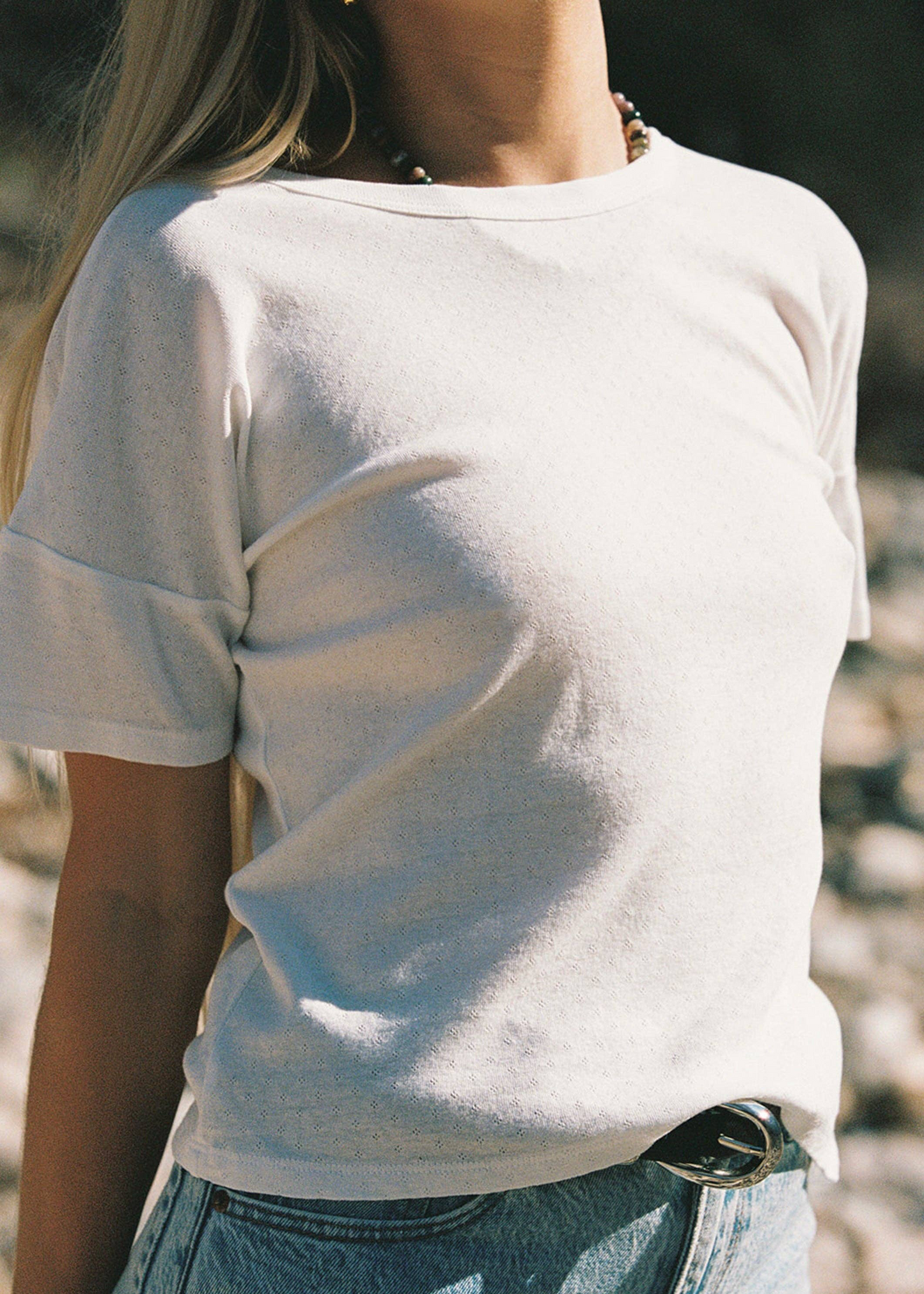 The Petit Pointelle Tee // Ivory