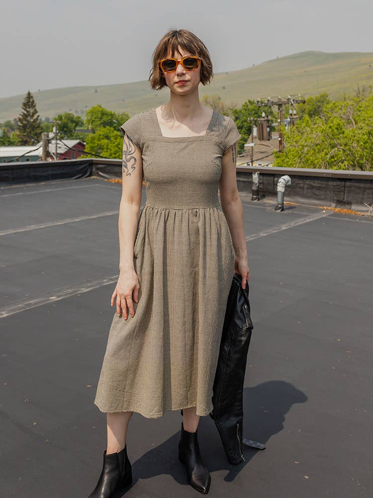 Rupi Midi Dress Houndstooth